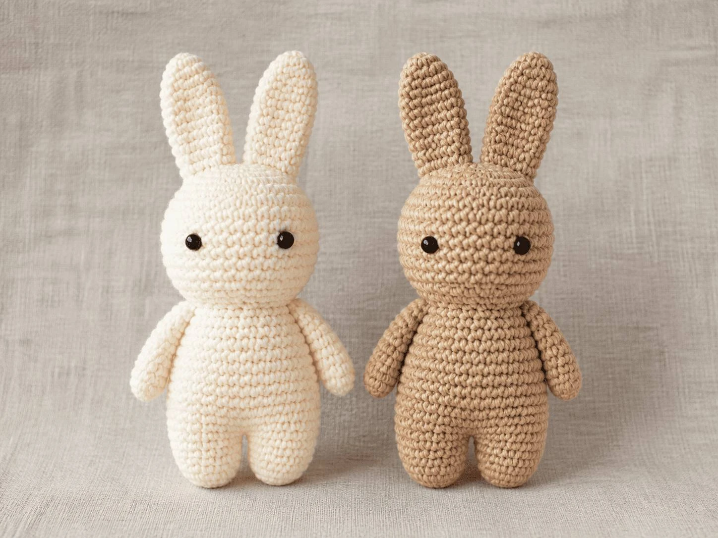 Crochet bunny in overalls
