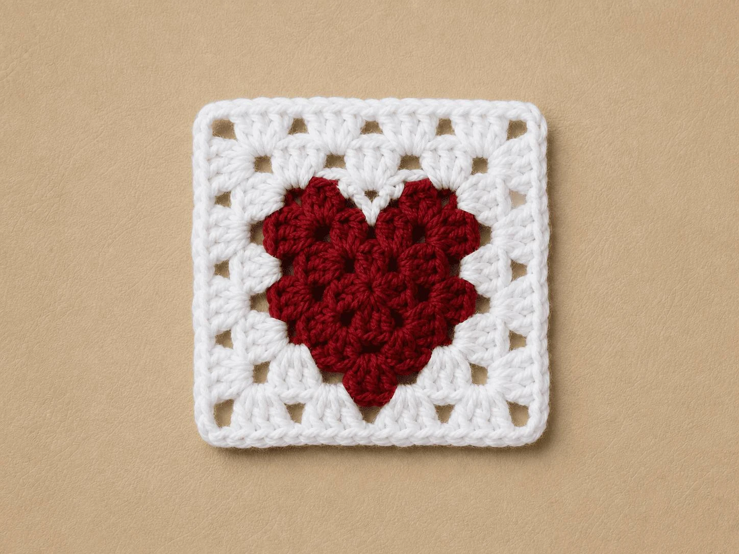 Crochet heart granny square tote